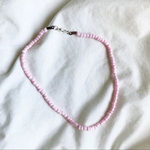 Pink Beaded Choker Necklace